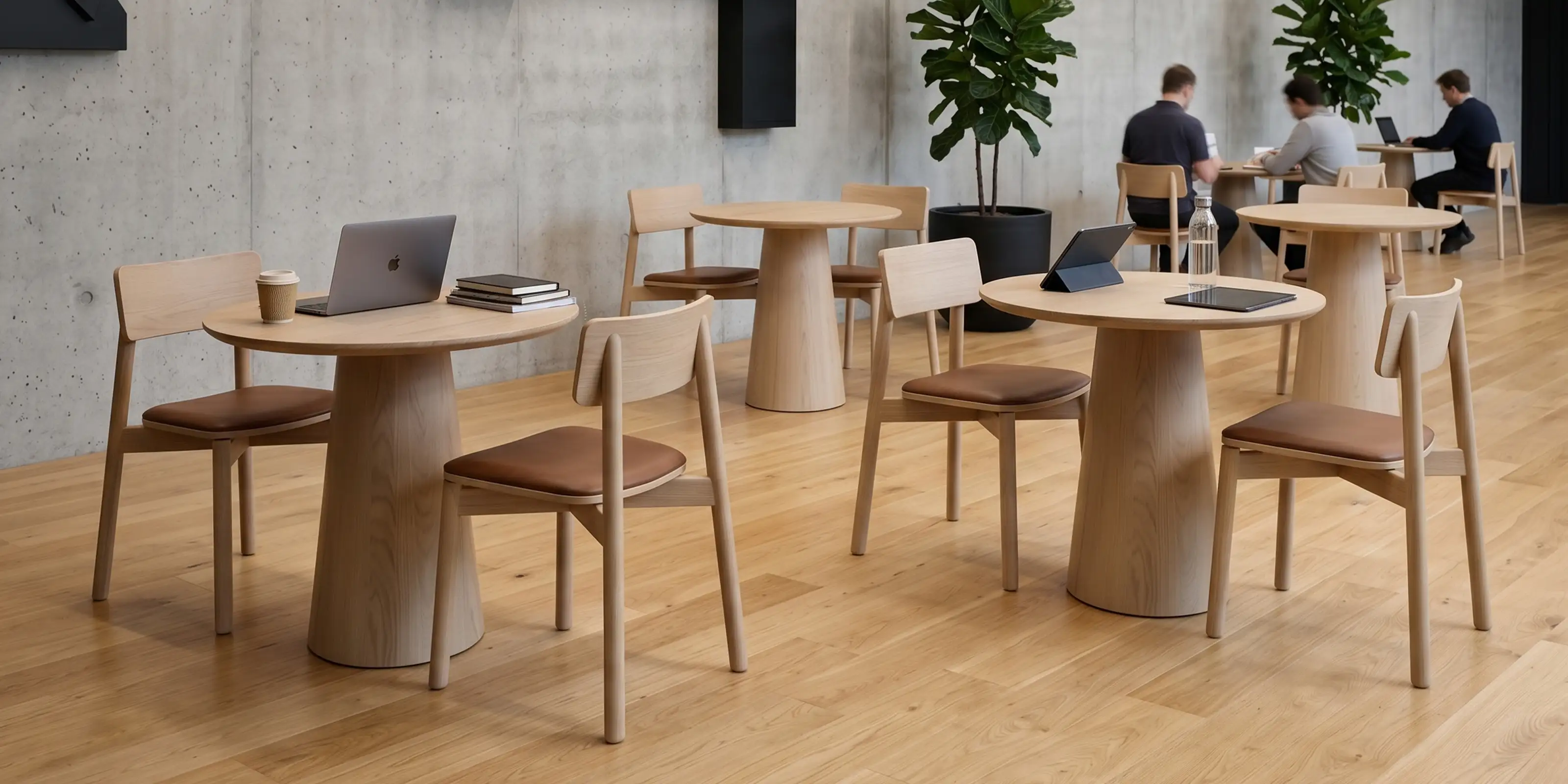 Andi wooden dining chair with upholstered seat