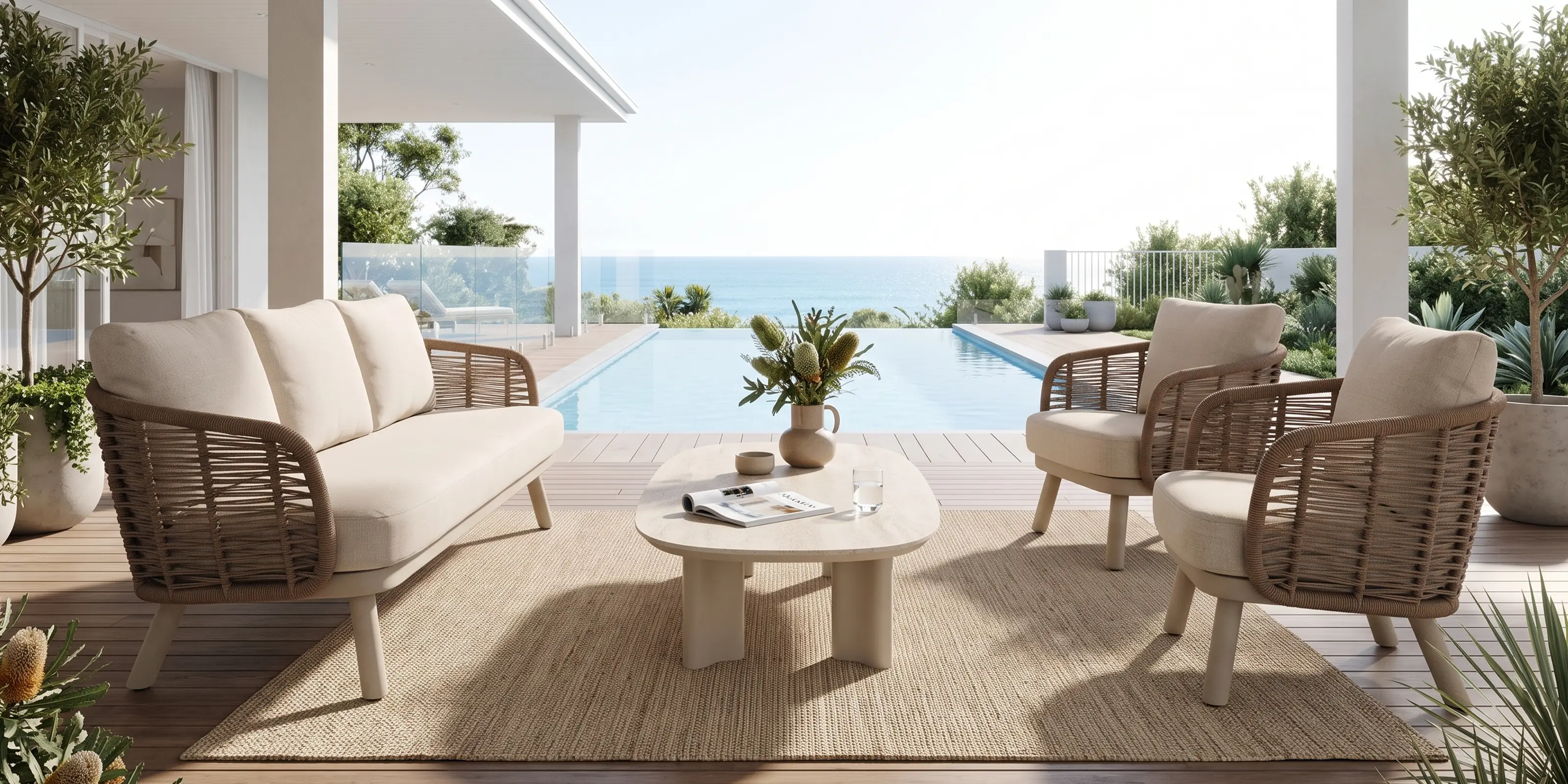 Sorrento 3 Seater Outdoor Rope Sofa