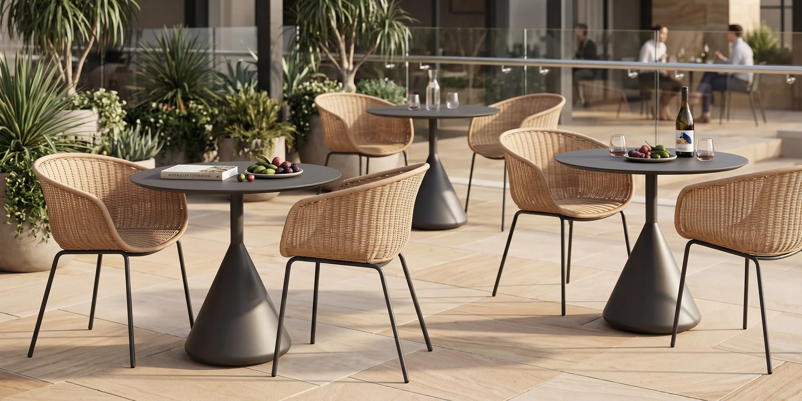 Outdoor Round Kora Cafe Table Aluminum