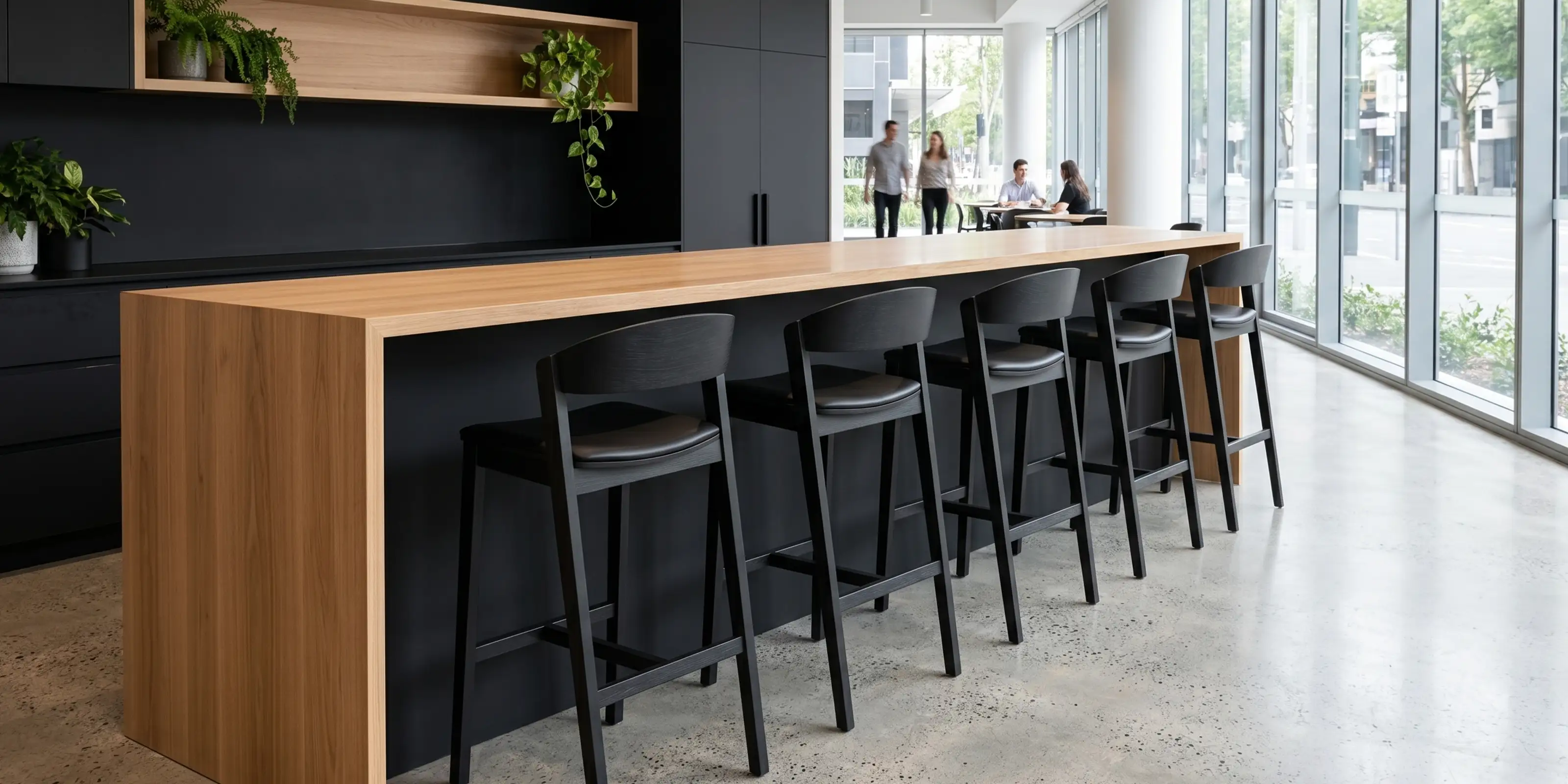 Grayson Modern Black Bar Stool in Office
