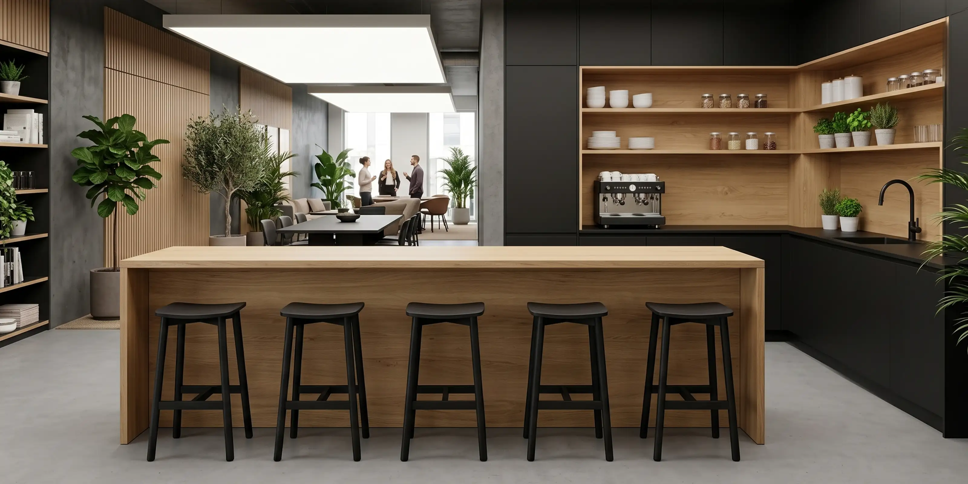 Andi Backless Back Stool in Black in Modern Office