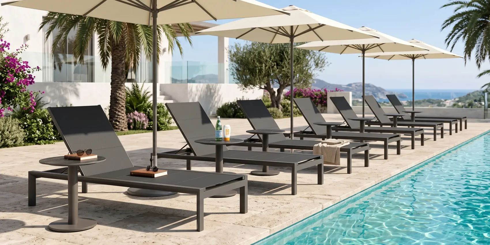 Alvor Charcoal Sunlounge