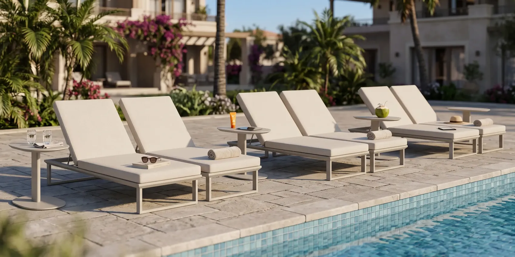 Deck Outdoor Side Table in Latte