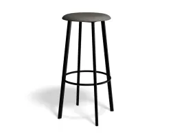 Atlas Barstool Blackframe Fabric Grey
