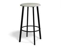 Atlas Kitchenstool Blackframe Fabric Lightgrey