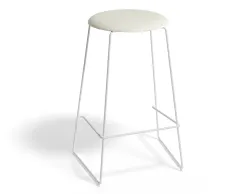 HUGO Barstool 66cm Whiteframe Whitevinyl Roundseat