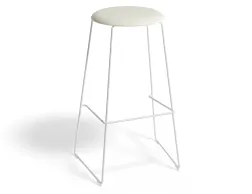 HUGO Barstool 75cm Whiteframe Whitevinyl Roundseat