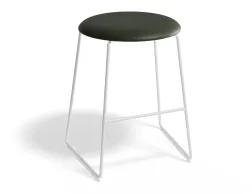 HUGO Lowstool 46cm Whiteframe Greenvinyl Roundseat