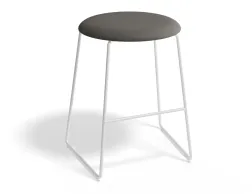 HUGO Lowstool 46cm Whiteframe Greyfabric Roundseat