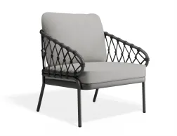 Kara Loungechair Charcoal Lightgreycushion