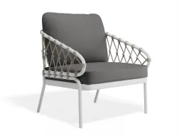 Kara Loungechair White Darkgreycushion