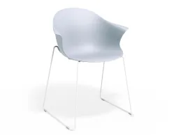 Pebble Armchair Palebluev3seat Sledwhite
