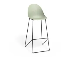 Pebble Barstool Greenseat Blackframe