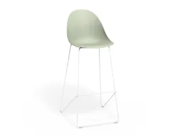 Pebble Barstool Greenseat Whiteframe