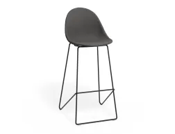 Pebble Barstool Greyfabricseat Blackframe