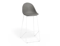 Pebble Barstool Greypuseat Whiteframe