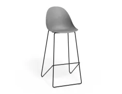 Pebble Barstool Greyseatv2 Blackframe