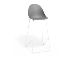 Pebble Barstool Greyseatv2 Whiteframe