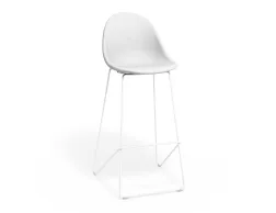 Pebble Barstool Whitepuseat Whiteframe