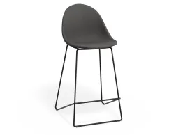 Pebble Kitchenstool Greyfabricseat Blackframe