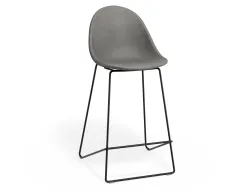 Pebble Kitchenstool Greypuseat Blackframe