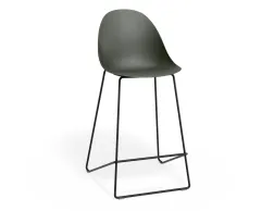 Pebble Kitchenstool Oliveseat Blackframe
