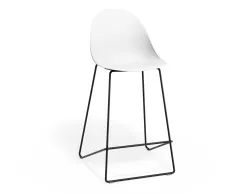 Pebble Kitchenstool Whiteseat Blackframe