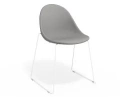 Pebble Chair Cloudgreyfabricseat Sledwhite
