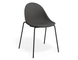 Pebble Chair Greyfabricseat 4postblack