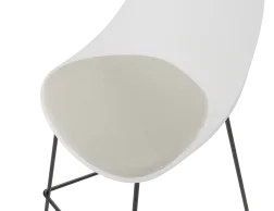 White Seat Light Grey Fabric Cushion