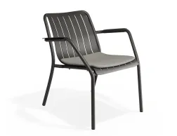Roku Loungechair Lightgrey Charcoal