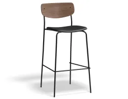 P1 Rylie Stool 75cm Walnut BlackPU
