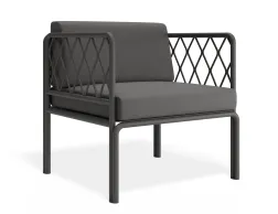 P 1v2 Seville Loungechair Charcoalframe Darkgreycushion
