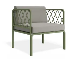 P 1v2 Seville Loungechair Greenframe Lightgreycushion