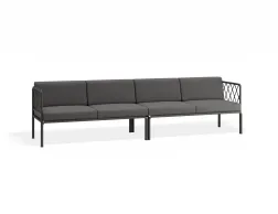 Sevillev2 4seater Charcoalframe Darkgreycushion
