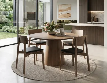 Walnut Large Round Dining Table