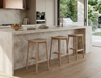 Marble Kitchen With Counter Stool
