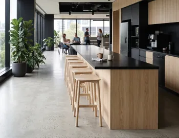 Natural High Bar Stool In Office