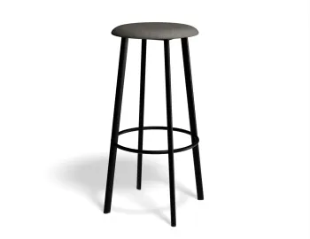 Atlas Barstool Blackframe Fabric Grey