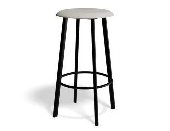 Atlas Kitchenstool Blackframe Fabric Lightgrey