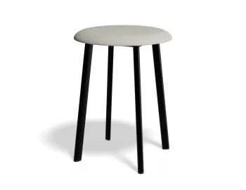 Atlas Lowstool Blackframe Fabric Lightgrey