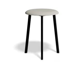 Atlas Lowstool Blackframe Fabric Lightgrey