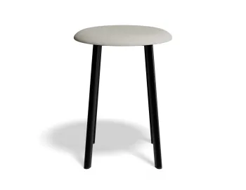 Atlas Lowstool Blackframe Fabric Lightgrey