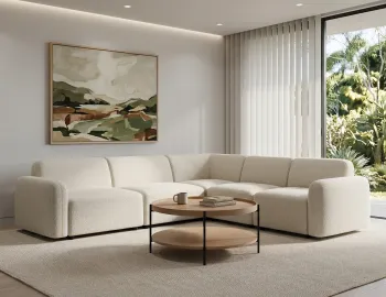 Corner Sofa With Round Coffee Table