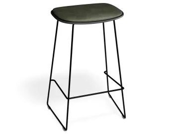 Elvav2 Kitchenstool Padded Black Black Greenpu