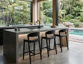 Large Home With Black Grayson Bar Stools
