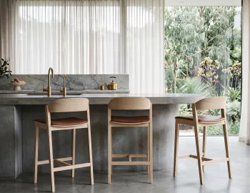 Modern Solid Oak Wooden Bar Stool