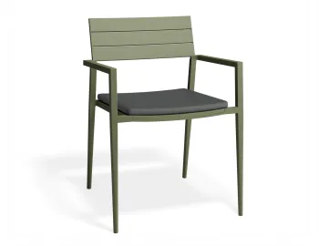 Halki Chaircushion Green Darkgrey