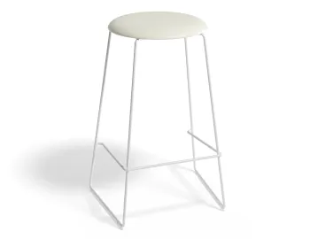 HUGO Barstool 66cm Whiteframe Whitevinyl Roundseat