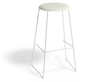 HUGO Barstool 75cm Whiteframe Whitevinyl Roundseat